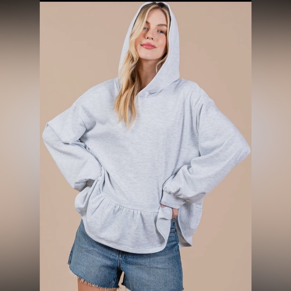 20 Fabulous Solid Tiered Babydoll Fit Hoodie - Picture 2 of 5